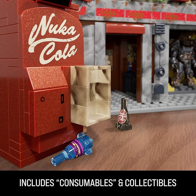 MEGA Fallout Action Figures Building Toys Red Rocket Truck Stop with 824 Pieces 2 Poseable Characters and Accessories for Collectors