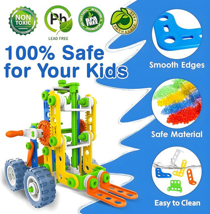 MOONTOY 12 in 1 STEM Toys for 4 5 6 7 8+ Year Old Boy Gifts 152 PCS Educational Building Toys for Kids Ages 4-8 5-7 8-12 Building Blocks Stem Kits Activities Construction Toy for Boys Birthday Gifts