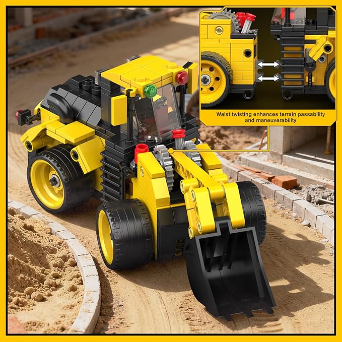 Mould King City Technik Wheel Loader Builidng Sets MOC Construction Toy for boy Age 8-12 Engineering Farm Vehicle Model Kits with with Articulated Steering/Scoop (456PCS+)
