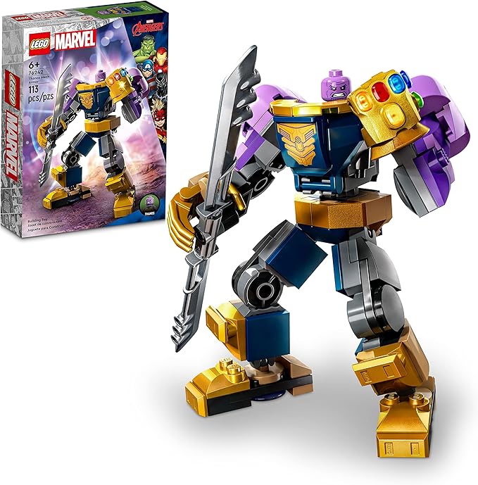 LEGO Marvel Thanos Mech Armor 76242 Avengers Action Figure Set Building Toy with Infinity Gauntlet &amp Stones Collectable Super Hero Gift for Boys and Girls Ages 6 Plus