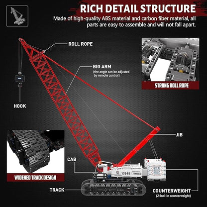 Mould King 17046 Crawer Crane LR16000 Building Block Kits MOC Mobile Crane Heavy-Duty Cranes Model Sets to Build APP Control Large Engineering Vehicles Collectible Set for Adults (4494+ Pieces)