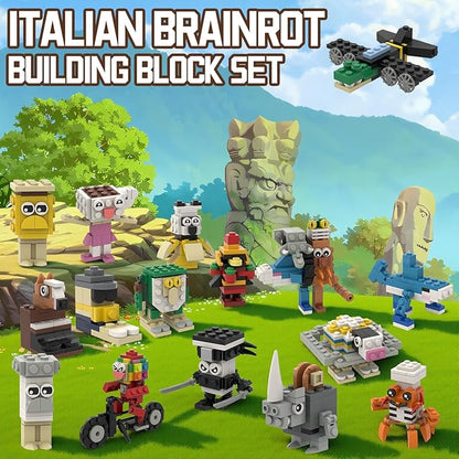 Italian Brain Rot Unique Cartoon Characters Building Blocks 16 in 1 Educational &amp Entertaining Gift Idea for Adults