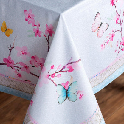 Maison d' Hermine Table Cloth Rectangle Table 100% Cotton 60 x 108 Inches Tablecloth Reusable Decorative for Dining Kitchen Room Farmhouse Home Gifts for Mothers day Spring Summer - Blossoms in Spring
