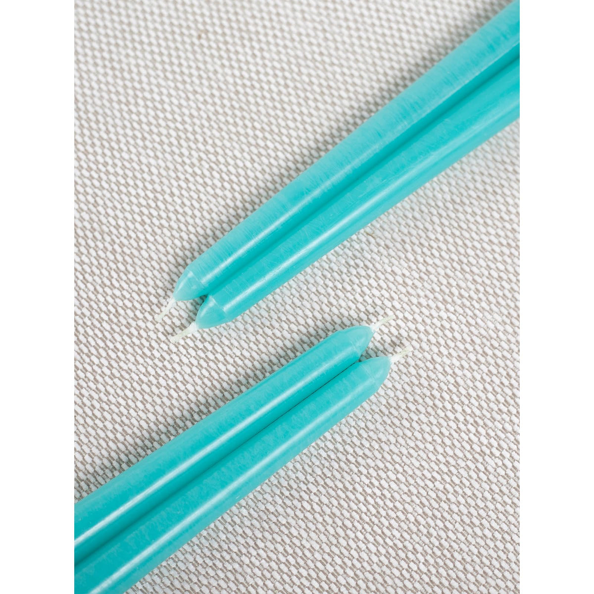 CANDWAX 10 inch Taper Candles Set of 12 - Dripless Taper Candles and Unscented Candlesticks - Perfect for Dinner or Wedding - Turquoise Candle