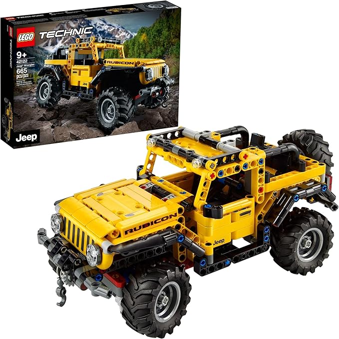 LEGO Technic Jeep Wrangler 4x4 Toy Car 42122 Model Building Kit - All Terrain Off Roader SUV Set Authentic and Functional Design STEM Birthday Gift Idea for Kids Boys and Girls Ages 9+