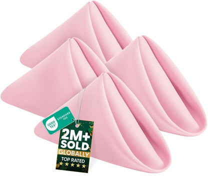 Utopia Home Pink Cloth Napkins (12 Pack, 18x18 Inches), Ideal Dinner Napkins for Party, Wedding, Lunch and Dinner