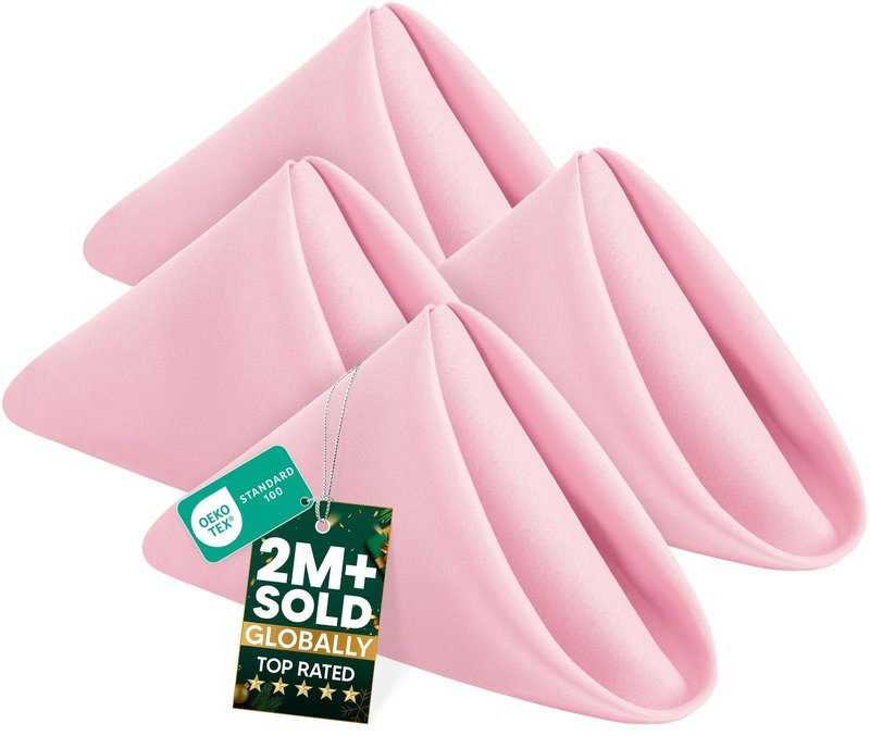 Utopia Home Pink Cloth Napkins (12 Pack, 17x17 Inches), Ideal Dinner Napkins for Party, Wedding and Lunch/Dinner