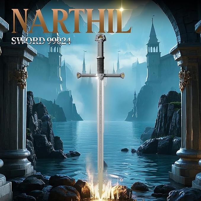 Reobrix Sword Building Sets for Adults Cool Narthil 99024 Collectible Build and Display Model Anime-Style Cosplay Toy Sword Home Office Decor Ideal Gifts for Adults Boys Girls 14+ (521 PCS)