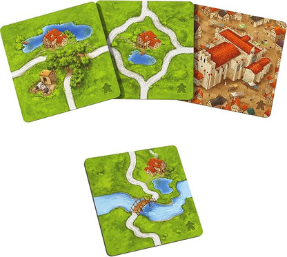 Hans Im Gluck Carcassonne Inns &amp Cathedrals Board Game Expansion - Add Strategic Depth with New Land Tiles Large Meeples &amp Pink Follower Set Kids &amp Adults Ages 8+ 2-6 Players 45 Minut