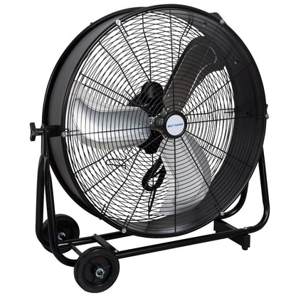 BILT HARD 24" 8100 CFM High Velocity Industrial Drum Fan, 3 Speed Heavy Duty Tilt Metal Shop Fan, Ideal for Garage, Warehouse Factory and Commercial Use, Black