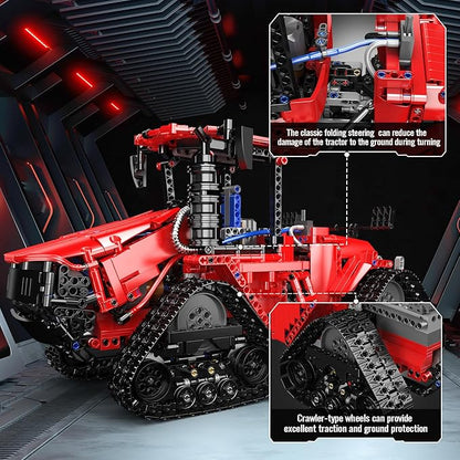 Mould King Crawler Tractor Building Toys 1698 Pieces 4x4 Tracked Tractor Building Sets for Adults Age 14+ Construction Vehicle Model Blocks Kit Creative