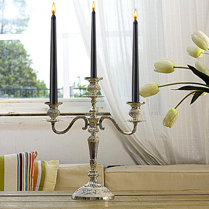 10 inch Black Taper Candles Set of 4 Tapered Candle, Tall Candlesticks,Dripless and Smokeless,Home Dinner Candl, Party, Wedding, Halloween, Christmas(9.9 inch, Black)