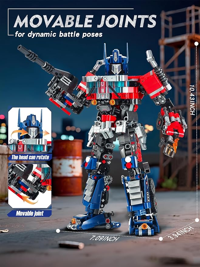 2 in 1 Transform Robots Building Sets for AdultsMecha Transforming Building Blocks Truck KitsAction Figures Toys for Movie FansChristmasBirthday Gift for Kids and Boys 8-14