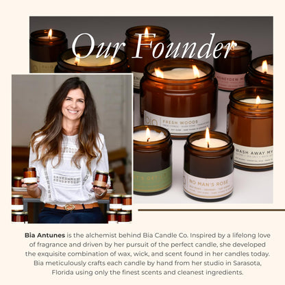 Bia Candle Co. Palo Santo Candle, Rosemary Cedar Leather Soy Candle, Sandalwood Tonka, Perfume-Inspired, Hand Poured USA, High Fragrance Load, Lead-Free Wick, Reusable Jar, Ritual Scent, 7 oz