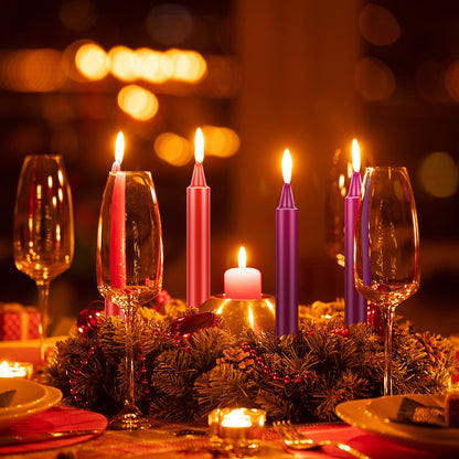 Boao 10 Pieces Low Temperature Candles Wax Low Heat Dripping Candles for Wedding Valentine Gift Decorations Supplies(Red, Black, Purple)