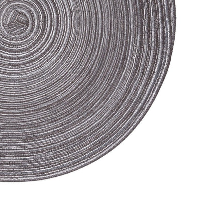 SHACOS Round Braided Placemats Set of 8 Round Table Mats for Dining Tables Non Slip Washable (Black Grey, 8)