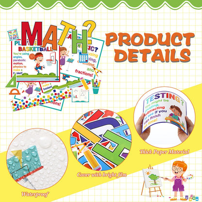 Pajean 85 Pcs Math Bulletin Board Set Math Posters Classroom Decorations for Elementary Middle High School Mathematics Education Posters Teacher Supplies (Bright)