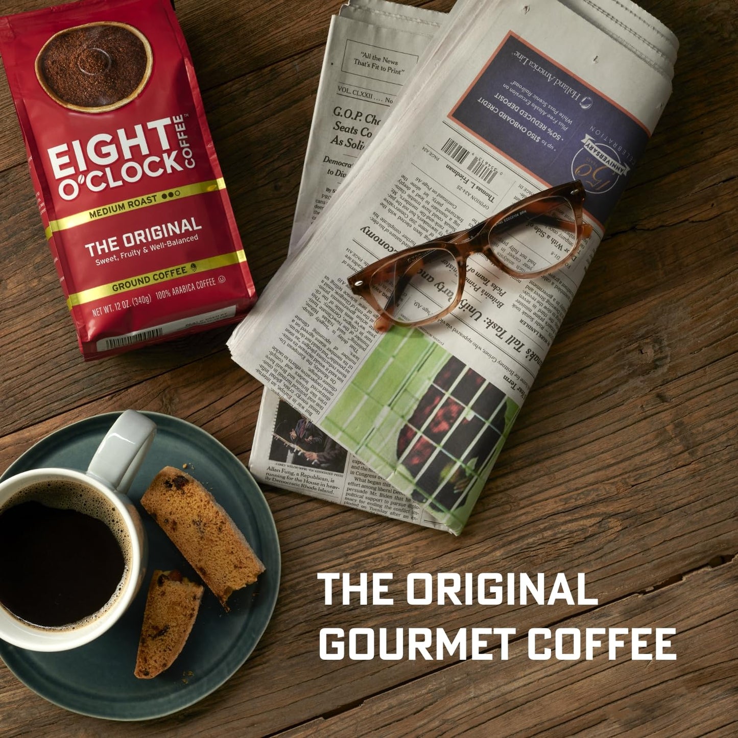 Eight O'Clock Coffee Caramel Macchiato Ground Coffee, Medium Roast, 11 Ounce (Pack of 1) - Caramel, Creamy, Smooth