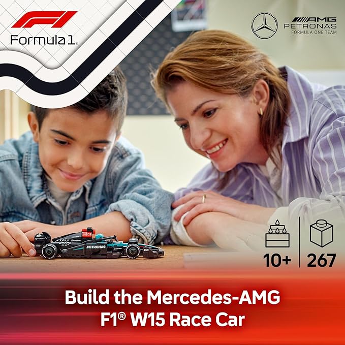 LEGO Speed Champions Mercedes-AMG F1 W15 Race Car Toy - Building Set for Kids Boys &amp Girls Ages 10+ - Toy Car for F1 Fans - Gift Idea for Birthday - 77244
