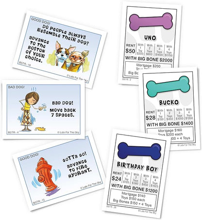 Late for The Sky Boston Terrier-Opoly Board Game for Dog Lovers Family Strategy and Party Fun 2-6 Players Ages 8+ Collectible Tokens Property Trading Theme Great Gift for Kids and Adults