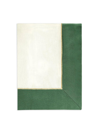 Roumelie Orientale Timeless Runner with Gold Embroidery, 59 x 20 inches - Handcrafted Dinner Table Runner - Machine Washable (Green)