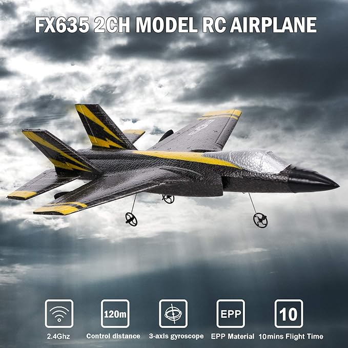 GoolRC FX635 RC Airplane 2 Channel RC Plane 2.4Ghz Remote Control Airplane Ready to Fly Foam Glider with 3 Axis Gyro Fixed Wing Aircraft Toys for Beginners and Adults
