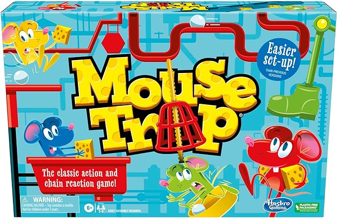 Hasbro Gaming Mouse Trap Board Game for Kids Ages 6 and Up Classic Game for 2-4 Players with Easier Set-Up Than Previous Versions