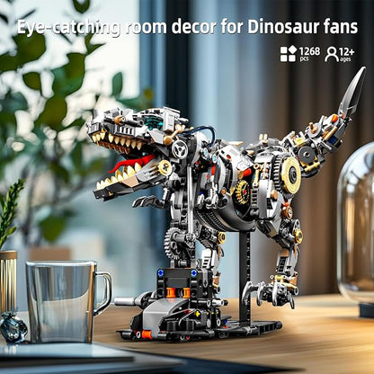 Ideas Mechanical Tyrannosaurus Building Set with Light Creative Jurassic T-Rex Animal Toy for Home Office Decor Compatible with Lego Dinosaur Gift for Adult Teens Boys 8-12(1268 PCS)