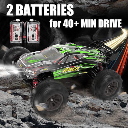 Hosim 2845 Brushless 60+ KMH 4WD High Speed RC Monster Truck 1:16 Scale RC Car All Terrain Off-Road Waterproof 2.4GHZ Hobby Grade Remote Control Vehicle for Adults Children(Green)