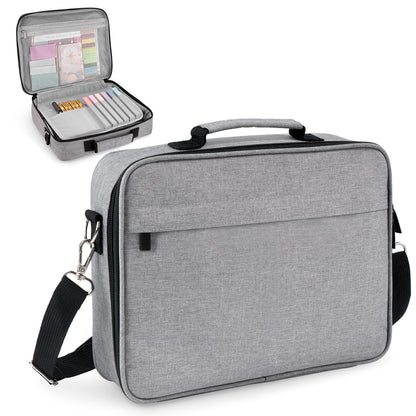 WEMATE Large Capacity Bible Cover Case, Waterproof Study Supplies Tote Bag with Double-Layer Handle & Shoulder Strap, Bag for Women and Christian (Grey)