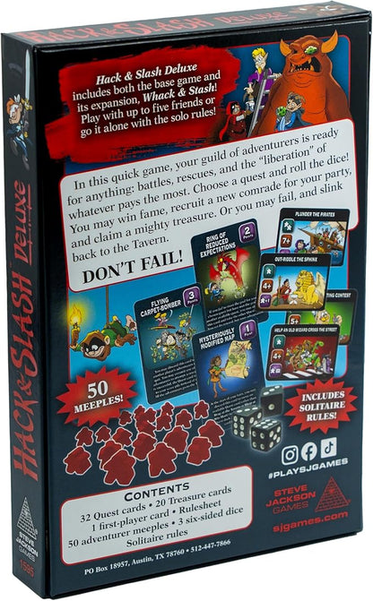 Steve Jackson Games Hack &amp Slash Deluxe - Strategy Board Game - for 1 to 6 Players and Ages 14+