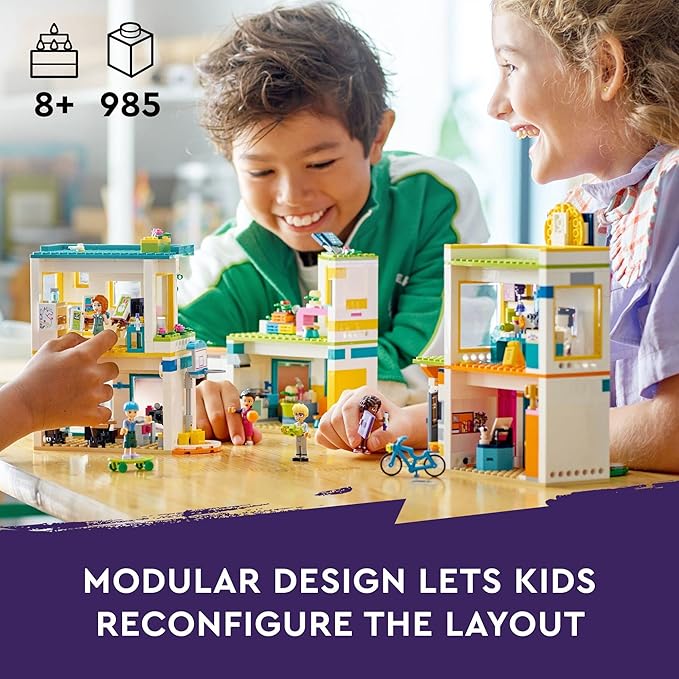 LEGO Friends Heartlake International School 41731 Building Toy with 5 Mini-Dolls and Accessories Pretend Play School Classroom Building Kit Gift for Christmas for Girls Boys and Kids Ages 8 and Up