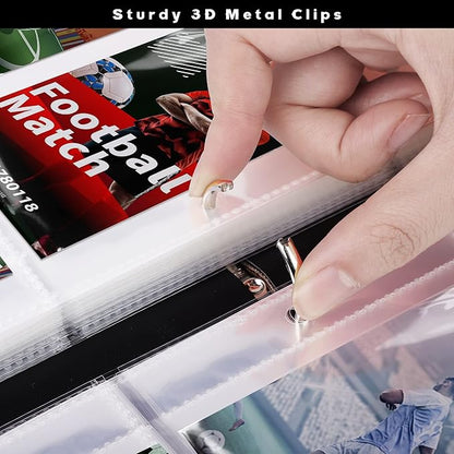 Elcoho 900 Pockets Football Card Binder for Trading Cards Holder with Sleeves Album Cards Holder Protectors with 3 D-Ring Album for Sports Football Card Collection Storage