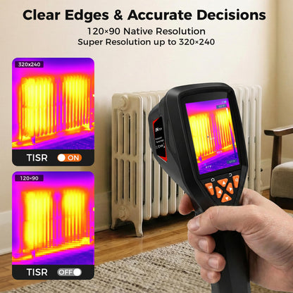 ANXTECH Handheld Thermal Imaging Camera 320×240 Super Resolution, 25HZ Refresh Rate, High/Low Temp Alarm, 8H Battery Life for Water Leak Detection, Hidden Moisture and Home Inspection