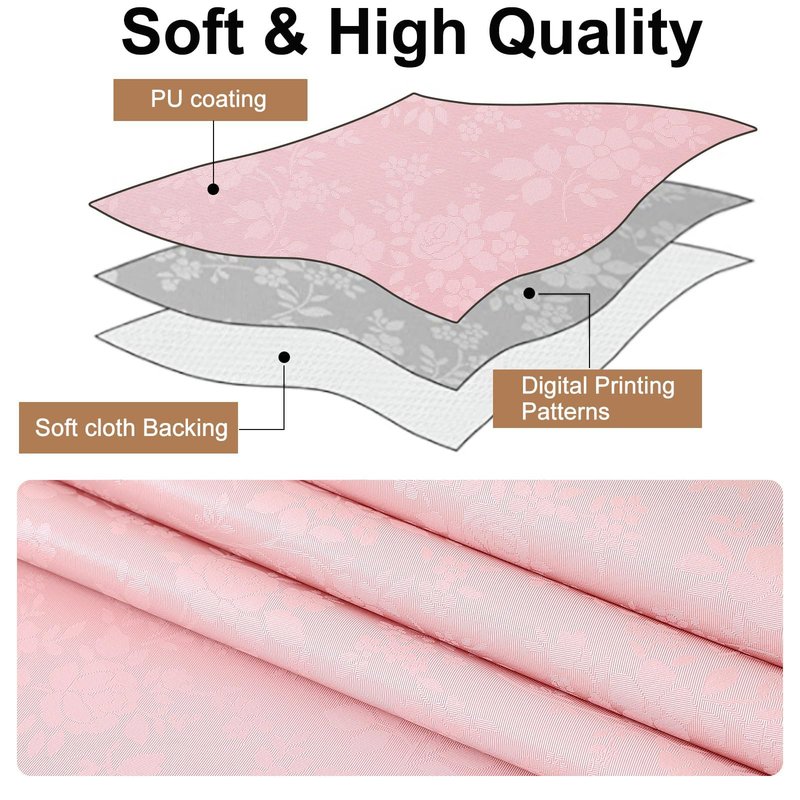 Smiry Rectangle Table Cloth, Waterproof Heavy Duty Vinyl Tablecloths, Wipeable Washable Table Cover for Kitchen, Dining Room & Valentines (Pink, 60" X 120")