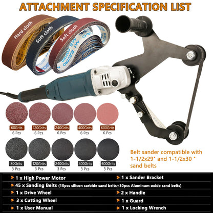 Pipe Belt Sander - 1280W Industrial Grade Pipe Tube Polishing Sandingwith 6 Variable Speeds,Suitable for Polishing Various Circular Pipe Materials,Woodworking and Metal Rust Removal(45Pcs Belts).