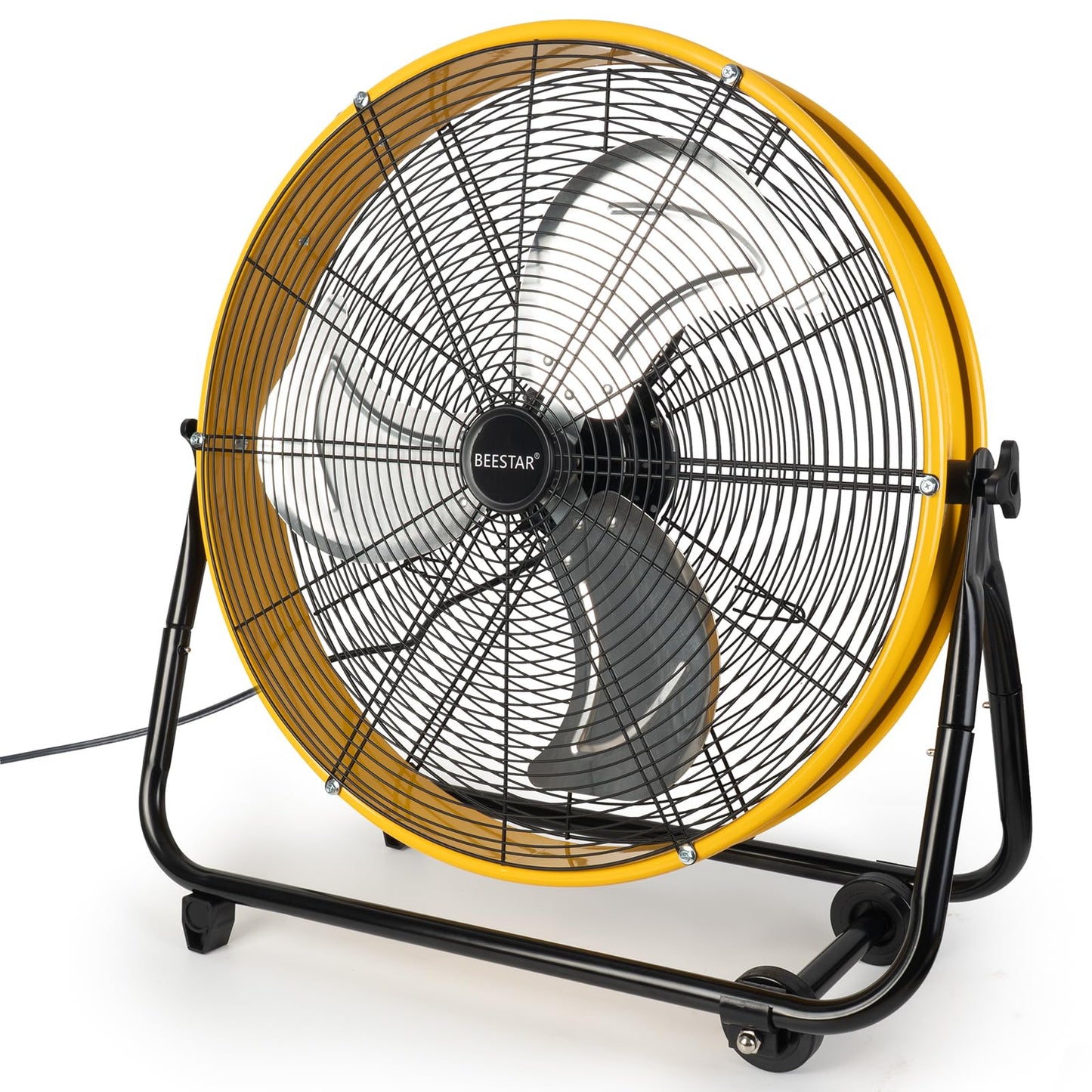 BEESTAR 24 Inch Industrial Drum Fan, High Velocity Heavy Duty Metal Fan 8800CFM 3 Speed 360° Tilt 1/3HP Motor Larg for Garage,Warehouse,Greenhouse,Shop,Workship,Basement (24 INCH)