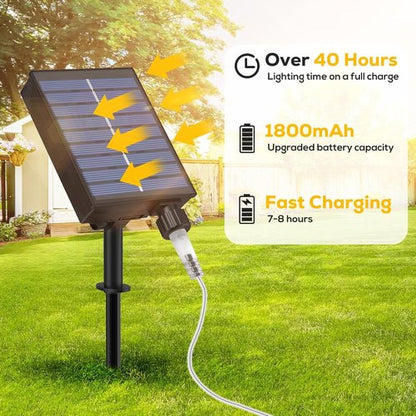 ICRGB Solar Pool Lights for Above Ground, 66FT 200LED 1800mAh Solar Rope Lights Outdoor, IP67 Waterproof Blue String Light with Remote, 8 Modes & Timing, Pool Garden Patio Fence Walkway Christmas