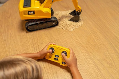 CAT Power Excavator Digger RC Construction for Kids 5+ | 2.4GHz Remote Control Truck Toy Full-Function Dig Scoop Spin &amp Drive Realistic Lights &amp Sounds USB Rechargeable Indoor/Outdoor