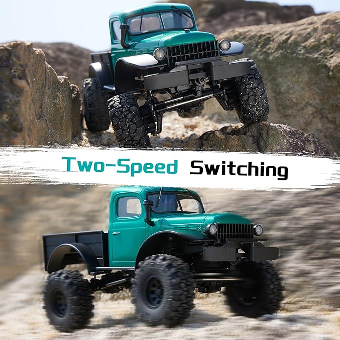 FMS 1/24 Brushless RC Rock Crawler FCX24 Power Wagon 4WD RC Semi Truck W/ 2.4GHz Remote RTR Offroad RC Car Model Vehicle Hobby Grade for Adults Gifts Toys