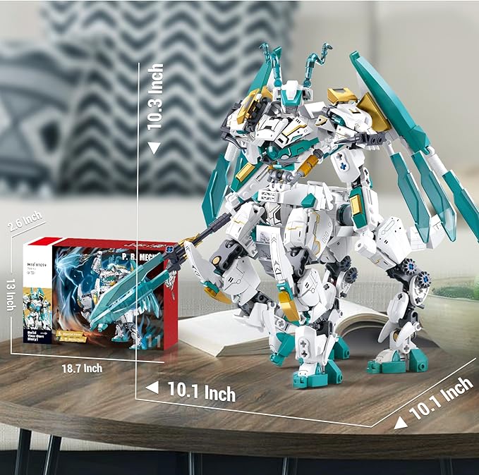 Mech Building Sets 2 in 1 Transforming Dragon Warrior Building Toys for Adult and Kids Age 8 9 10 11 12 Compatible with Lego Mech Set 731 PCS