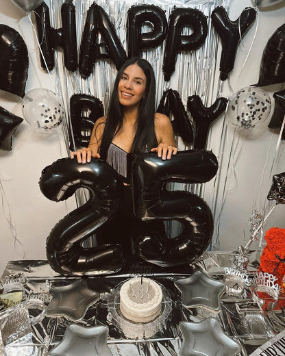 Black Number 9 Balloon 40 Inch, 9th Birthday Party Decorations for Children, Giant 9 Foil Balloon for Party Supplies
