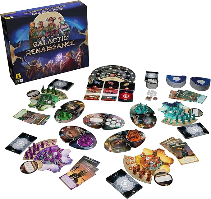 Galactic Renaissance Board Game - Immersive Sci-Fi Strategy Explore and Conquer Planets Ages 14+ 2-4 Players 90 Min Political Intrigue Space Adventure