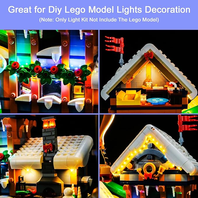 Upgraded Led Light Kit Compatible with Lego Santa's Post Office Building Set RC Version Compatible with Lego 10339 (Model Not Included)