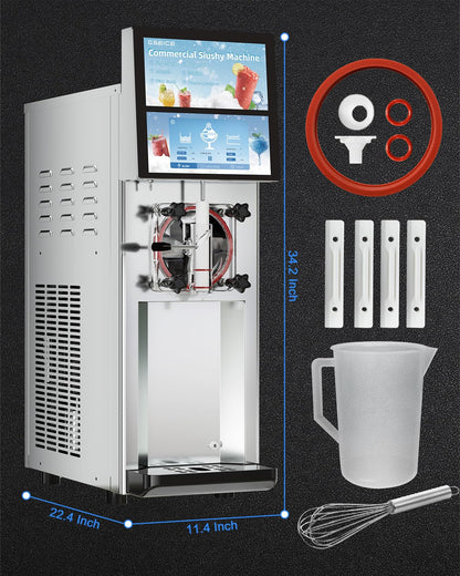 Slushie Machine Commercial 18 Minute First Batch 3.2 Gals Capacity Margarita Machine 4-6.6 Gallons Per Hour High Output 1550W Slushy Machine for Bars Restaurants Pool Party Food Truck Catering Events