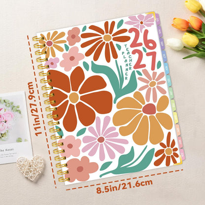 Teacher Planner 2026-2027 Academic Year, Academic Planners for Teachers from July 2026 to June 2027, 8.5"x11" Large Weekly & Monthly Lesson Planner with Pocket & Stickers for School Teachers Supplies