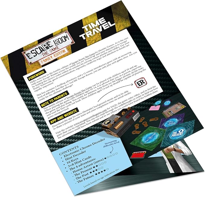 Escape Room The Game Family Edition - with 3 Exciting Time Travel Games | Solve The Mystery Board Game for Family Kids &amp Teens (English Version)