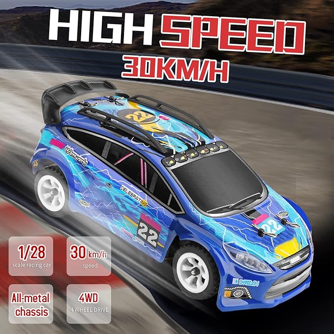 Goolsky WLtoys 284010 RC Drift Car 1:28 Scale 2.4GHz Remote Control Car 4WD 30KM/H High Speed RC Racing Cars with Metal Chassis for Adults