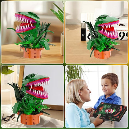 Audrey 2 Piranha Plant Building Toys Sets Little Shop of Horrors Flowers Cannibal with Openable Mouth Building Blocks Gift for TV Fans Halloween Christmas Kids Ages 8+