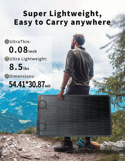 Greenmagic 200 Watt Flexible Solar Panel Charger Flex Up to 260°, 200W Ultra Thin Lightweight Solar Panel 23% High Efficiency IP67 Waterproof for Marine RV Cabin Van Car Uneven Surfaces